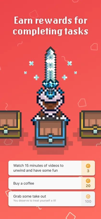 Habitica rewards screen with gold prices for custom rewards