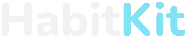 Nunito ExtraBold (800) wordmark, outlined as vector paths for dark backgrounds. Habit: #f2f2f4. Kit: #82e2f5. Transparent background.